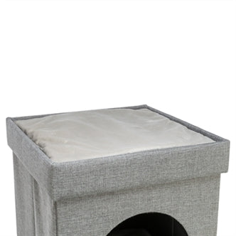 TRIXIE KATTENMAND / KATTENHUIS KIMY SOFT 2 VERDIEPINGEN LICHTGRIJS 76X37X72 CM