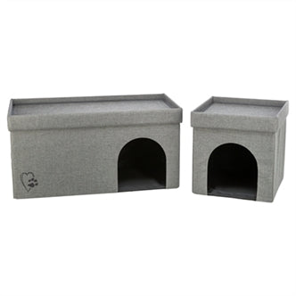 TRIXIE KATTENMAND / KATTENHUIS KIMY SOFT 2 VERDIEPINGEN LICHTGRIJS 76X37X72 CM