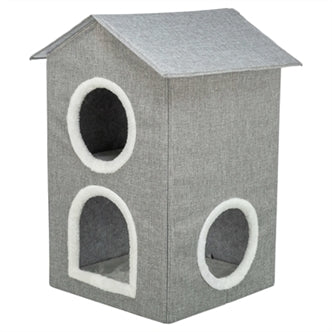 TRIXIE KATTENMAND / KATTENHUIS NORA SOFT 2 VERDRIEPINGEN LICHTGRIJS 47X47X67 CM