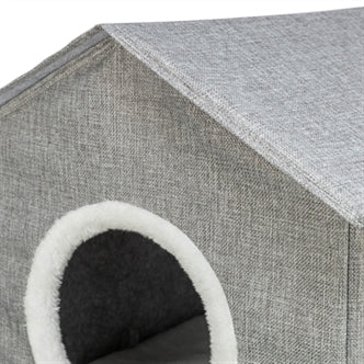TRIXIE KATTENMAND / KATTENHUIS NORA SOFT 2 VERDRIEPINGEN LICHTGRIJS 47X47X67 CM