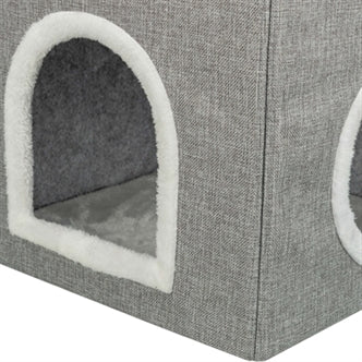 TRIXIE KATTENMAND / KATTENHUIS NORA SOFT 2 VERDRIEPINGEN LICHTGRIJS 47X47X67 CM