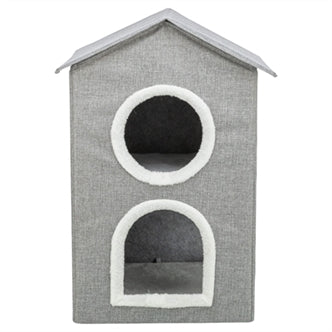 TRIXIE KATTENMAND / KATTENHUIS NORA SOFT 2 VERDRIEPINGEN LICHTGRIJS 47X47X67 CM