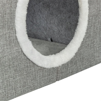 TRIXIE KATTENMAND / KATTENHUIS NORA SOFT 2 VERDRIEPINGEN LICHTGRIJS 47X47X67 CM