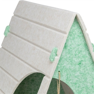 TRIXIE KATTENMAND SPEELBOX LUCY DRIEHOEKIG VILT ZAND / GROEN 46X38X50 CM