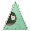 TRIXIE KATTENMAND SPEELBOX LUCY DRIEHOEKIG VILT ZAND / GROEN 46X38X50 CM