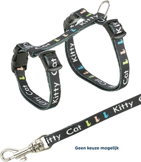 TRIXIE KITTENTUIG JUNIOR MET RIEM KITTY CAT ASSORTI 21-33X0,8 CM / 120 CM