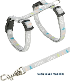 TRIXIE KITTENTUIG JUNIOR MET RIEM KITTY CAT ASSORTI 21-33X0,8 CM / 120 CM