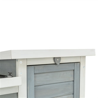 TRIXIE KNAAGDIERHUIS MET 2 INGANGEN GRIJS / WIT 70X45X43 CM