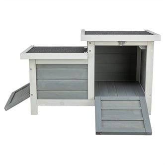 TRIXIE KNAAGDIERHUIS MET 2 INGANGEN GRIJS / WIT 70X45X43 CM