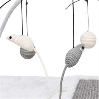 TRIXIE KRABMAT MET SPEELTJES AAN KOORD GRIJS 60X33X42 CM