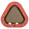 TRIXIE KRABPLANK HARTJES MET BALLEN DRIEHOEKIG KARTON ROOD 36X36X5 CM