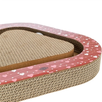 TRIXIE KRABPLANK HARTJES MET BALLEN DRIEHOEKIG KARTON ROOD 36X36X5 CM