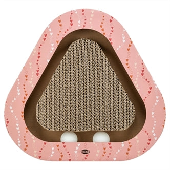 TRIXIE KRABPLANK HARTJES MET BALLEN DRIEHOEKIG KARTON ZALM 36X36X5 CM