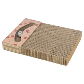 TRIXIE KRABPLANK HARTJES MET BALLEN RECHTHOEKIG KARTON ABRIKOOS 38X30X5 CM