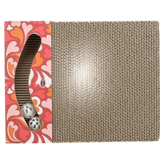 TRIXIE KRABPLANK HARTJES MET BALLEN RECHTHOEKIG KARTON ROOD 38X30X5 CM