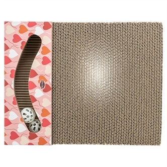 TRIXIE KRABPLANK HARTJES MET BALLEN RECHTHOEKIG KARTON ZALM 38X30X5 CM