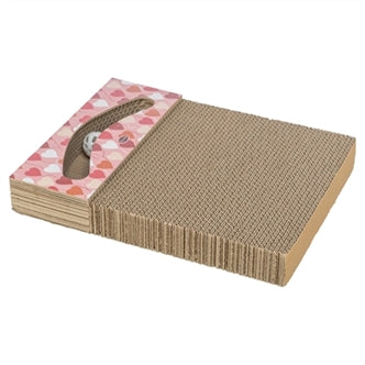 TRIXIE KRABPLANK HARTJES MET BALLEN RECHTHOEKIG KARTON ZALM 38X30X5 CM