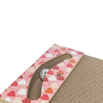 TRIXIE KRABPLANK HARTJES MET BALLEN RECHTHOEKIG KARTON ZALM 38X30X5 CM
