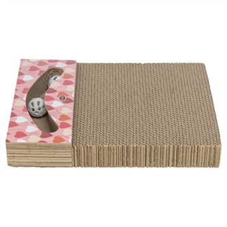 TRIXIE KRABPLANK HARTJES MET BALLEN RECHTHOEKIG KARTON ZALM 38X30X5 CM