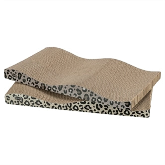 TRIXIE KRABPLANK LEO KARTON PANTERPRINT MET KATTENKRUID / CATNIP 44X25X6 CM 2 ST