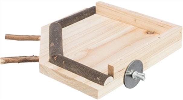 TRIXIE LANDINGSPLAATS MET ZITSTOKKEN HOUT NATUREL 19X19 CM