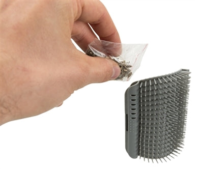 TRIXIE MASSAGEBORSTEL MUUR HOEK GRIJS 8X13 CM