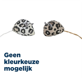 TRIXIE PLUCHE MUIS PANTERPRINT MET KATTENKRUID / CATNIP ASSORTI 5 CM 2 ST
