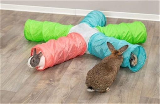 TRIXIE SPEELTUNNEL MET 5 GANGEN UITBREIDBAAR CAVIA / DWERGKONIJN 47X18X18 CM