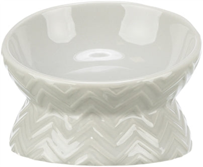 TRIXIE VERHOOGDE VOERBAK / WATERBAK KERAMIEK LICHT TAUPE 150 ML 13 CM