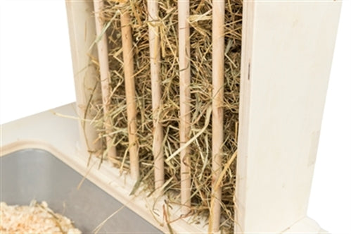 TRIXIE VOEDERSTATION MET VOERBAK / WATERBAK / HOOIRUIF HOUT NATUREL 70X47X41 CM