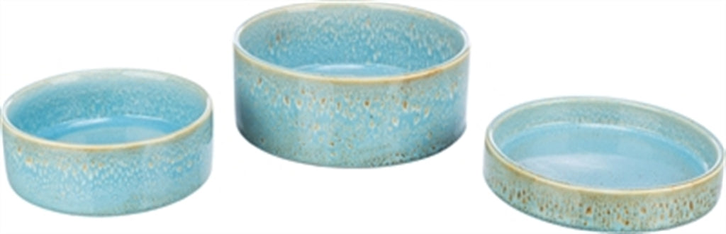 TRIXIE VOERBAK / DRINKBAK KERAMIEK BLAUW 16X16 CM 900 ML