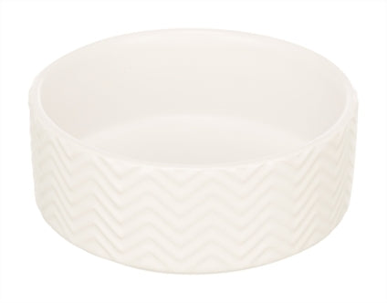 TRIXIE VOERBAK / DRINKBAK WAVE KERAMIEK WIT 16 CM 900 ML