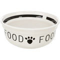 TRIXIE VOERBAK HOND FOOD KERAMIEK WIT / ZWART 2,6 LTR 25 CM