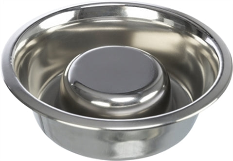 TRIXIE VOERBAK HOND SLOW FEEDING RVS 21 CM