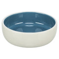 TRIXIE VOERBAK KAT KERAMIEK CREME / BLAUW 13 CM 300 ML