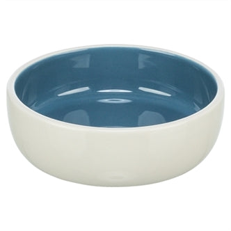TRIXIE VOERBAK KAT KERAMIEK CREME / BLAUW 13 CM 300 ML