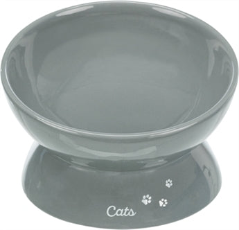 TRIXIE VOERBAK KAT XXL KERAMIEK VERHOOGD GRIJS 350 ML 17 CM