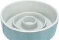 TRIXIE VOERBAK SLOWFEEDING KERAMIEK GRIJS / BLAUW 17X17 CM 900 ML