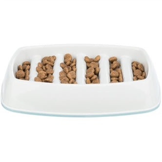 TRIXIE VOERBAK SLOWFEEDING KUNSTSTOF / TPR GRIJS 21X14 CM 250 ML