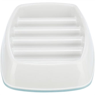 TRIXIE VOERBAK SLOWFEEDING KUNSTSTOF / TPR GRIJS 21X14 CM 250 ML