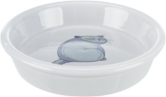 TRIXIE VOERBAK / WATERBAK BOZE KAT GRIJS 13 CM 250 ML