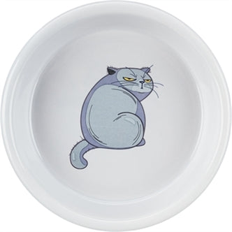 TRIXIE VOERBAK / WATERBAK BOZE KAT GRIJS 13 CM 250 ML