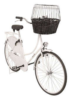 TRIXIE WILGEN FIETSMAND VOOROP ZWART MET KUSSEN EN KAP 50X35X41 CM