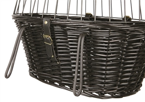 TRIXIE WILGEN FIETSMAND VOOROP ZWART MET KUSSEN EN KAP 50X35X41 CM