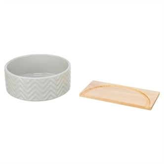 TRIXIE ZANDBAD MET PLATFORM MUIZEN / HAMSTERS KERAMIEK / HOUT 20X20 CM 21X8 CM