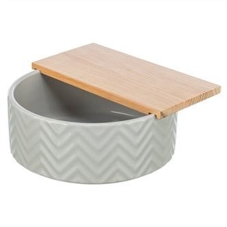 TRIXIE ZANDBAD MET PLATFORM MUIZEN / HAMSTERS KERAMIEK / HOUT 20X20 CM 21X8 CM