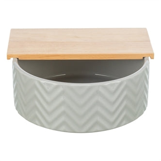 TRIXIE ZANDBAD MET PLATFORM MUIZEN / HAMSTERS KERAMIEK / HOUT 20X20 CM 21X8 CM