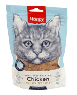 WANPY SOFT OVEN-ROASTED CHICKEN JERKY STRIPS 80 GR